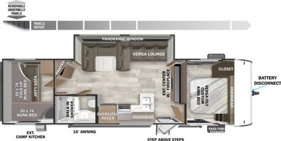 Floor Plan for Salem Travel Trailer